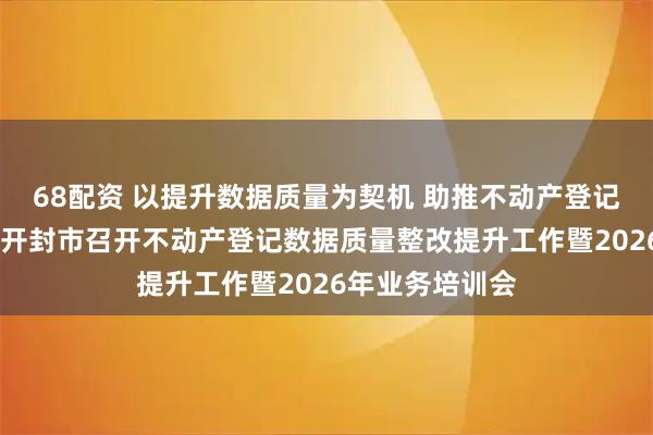68配资 以提升数据质量为契机 助推不动产登记工作开新篇——开封市召开不动产登记数据质量整改提升工作暨2026年业务培训会